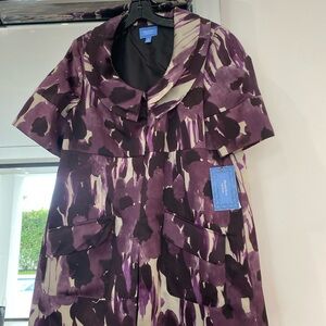 Simply Vera Vera Wang Purple and Cream Floral Dress Tag Detail